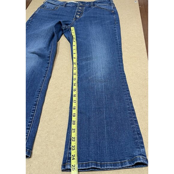Pilcro Anthropologie High Rise Flare Jeans Size 29 Stretch Button - Picture 6 of 13